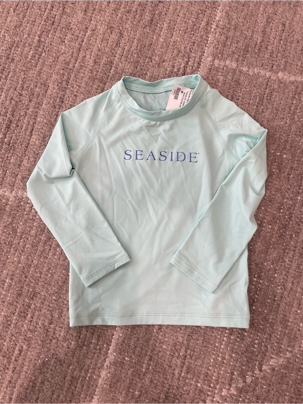 Seaside Style Toddler Long Sleeve Swim Shirt in Mint/Blue